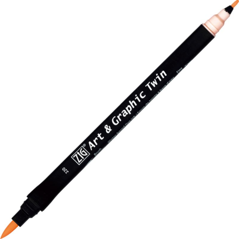 Zig Art & Graphic Twin Brush Pen Çift Uçlu Çizim Kalemi Tea Rose TUT-80 220