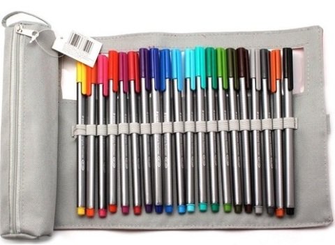 Staedtler Triplus Fineliner Kalem Seti 20 Renk Rulo Kılıf