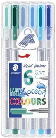Staedtler Triplus Fineliner Kalem Seti Okyanus Renkler 6'lı