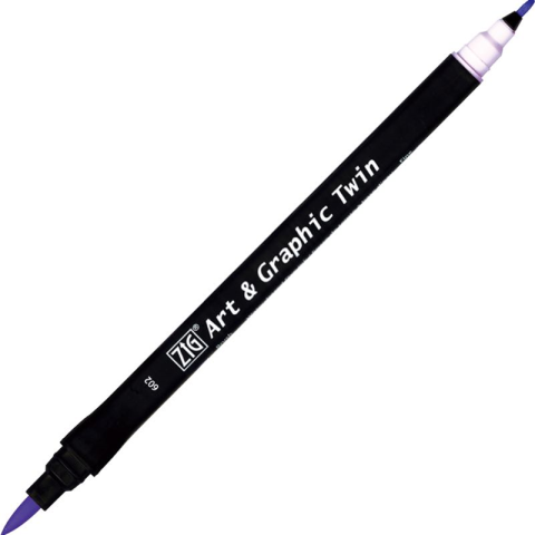 Zig Art & Graphic Twin Brush Pen Çift Uçlu Çizim Kalemi Green Grey TUT-80 085