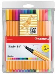 Stabilo Point 88/10 + 5 Floresan Renk Askılı Paket