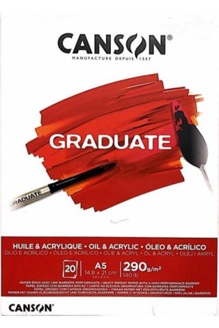 Canson Graduate A5 Akrilik ve Yağlı Boya Blok 290gr.20yp.
