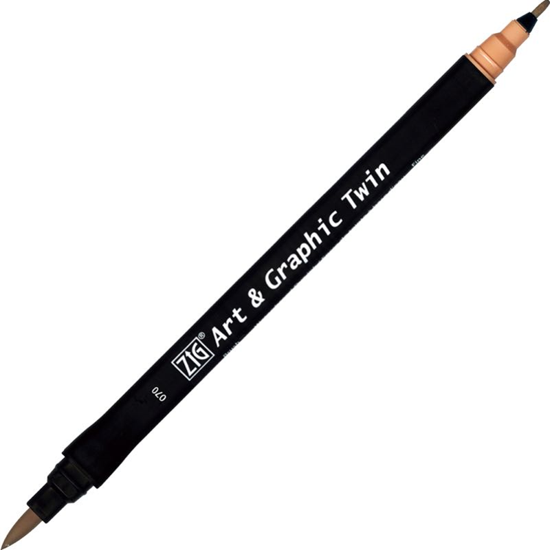 Zig Art & Graphic Twin Brush Pen Çift Uçlu Çizim Kalemi Oatmeal TUT-80 070