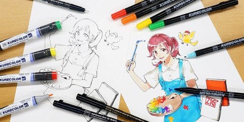 Zig Art & Graphic Twin Brush Pen Çift Uçlu Çizim Kalemi Dull Blue TUT-80 063